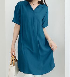 BELLUNA（ベルーナ）の「レーヨンナイロン素材シャツワンピース（その他ワンピース）」｜詳細画像