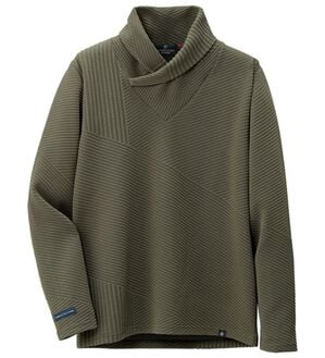 「＜コムルヴァン・オム＞ボリュームネック上品プルオーバー（メンズカットソー）」｜カーキ