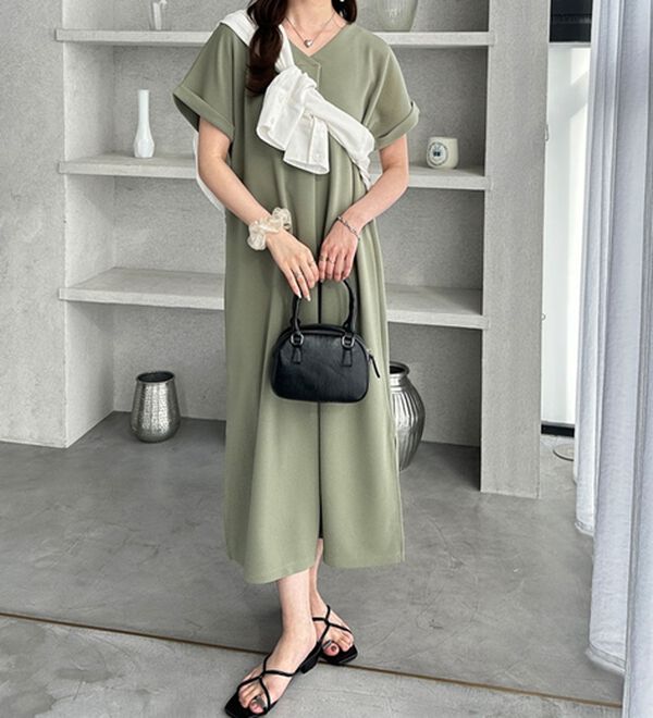 GeeRA（ジーラ）の「ひんやり快適！ジャカードスキッパーワンピ（カットソーワンピース）」｜詳細画像