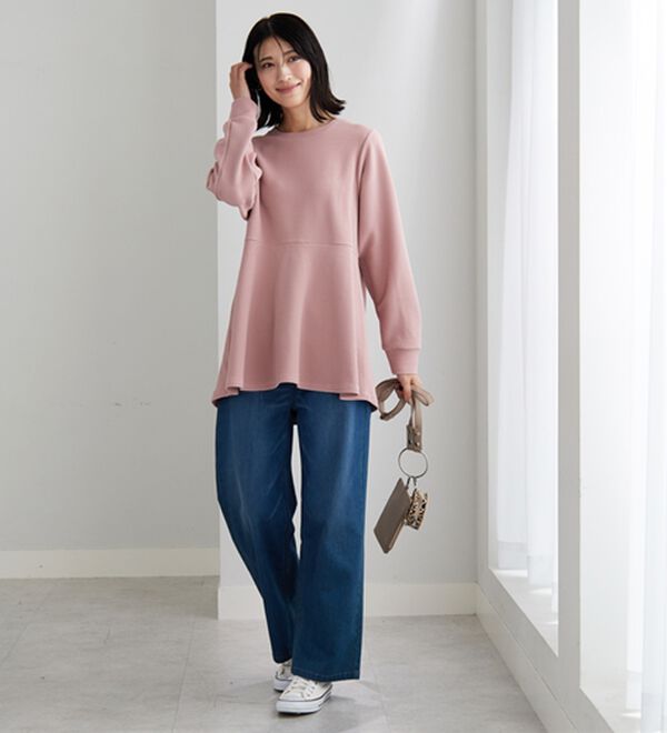 BELLUNA（ベルーナ）の「裏起毛ふくれジャカードペプラムチュニック（チュニック）」｜詳細画像