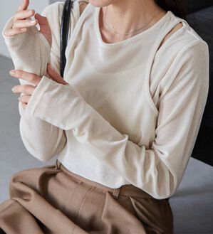 RANAN（ラナン）の「２ＷＡＹレイヤードシアーベロアトップス（カットソー）」｜詳細画像