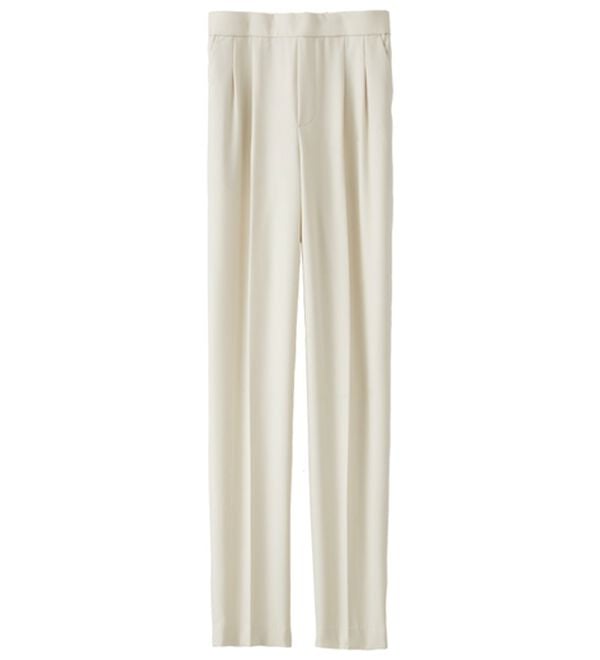 BELLUNA（ベルーナ）の「すっきり見えタックテーパードパンツ（フルレングスパンツ）」｜ベージュ