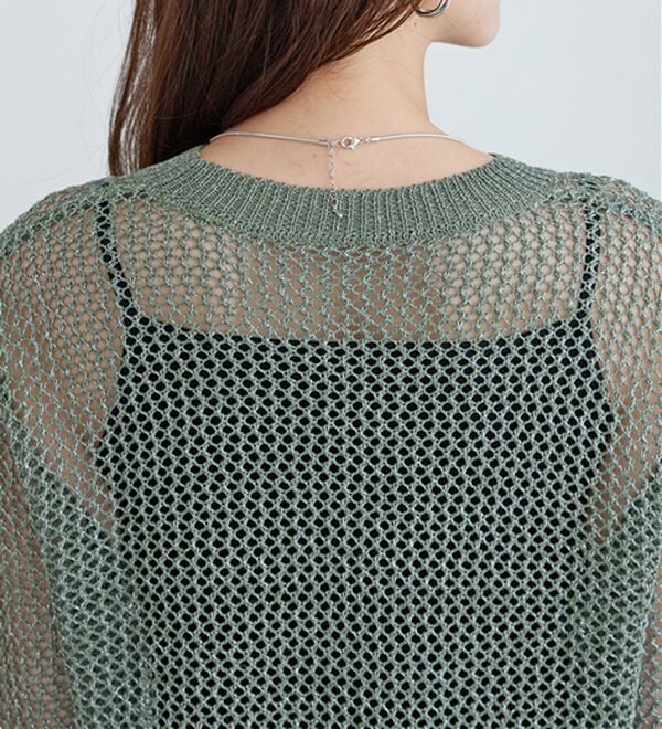 BELLUNA（ベルーナ）の「ラメメッシュニットプルオーバー（ニット・セーター）」｜詳細画像