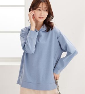BELLUNA（ベルーナ）の「とろみ素材フードデザインパーカー（パーカー）」｜ブルー