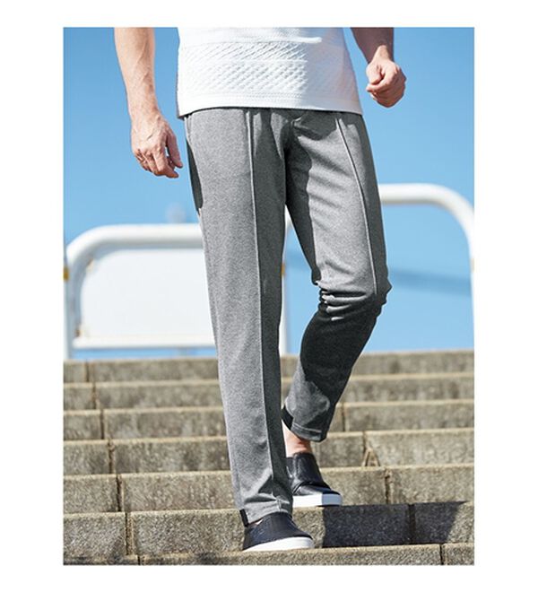 「【３本組】＜ケー・スイス＞スッキリ足長効果！大人の裾リブパンツ（メンズフルレングスパンツ）」｜詳細画像