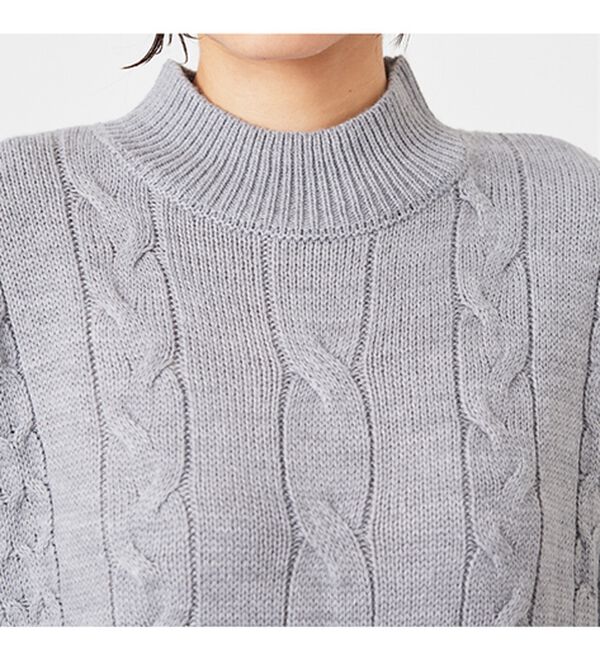 BELLUNA（ベルーナ）の「ケーブル柄ロング丈ニットワンピース（ニットワンピース）」｜詳細画像