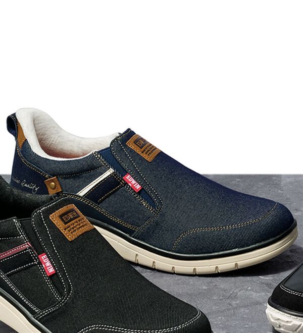 「＜ＥＤＷＩＮ＞脱ぎ履き簡単！カジュアルシューズ（メンズスニーカー）」｜スリッポンネイビー