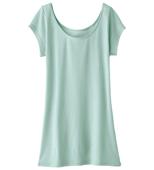 LAVIENNE（ラヴィエンヌ）の「【ムレ嫌いさん必見！】綿１００％涼しいフレンチスリーブインナー＜さらりラボ＞（肌着・インナーウェア）」｜ミント