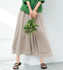 BELLUNA（ベルーナ）の「ふわりと揺れる綿素材フレアースカート（ロングスカート）」