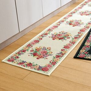 「はっ水ゴブラン織キッチンマット（キッチンマット）」｜アイボリーフラワー