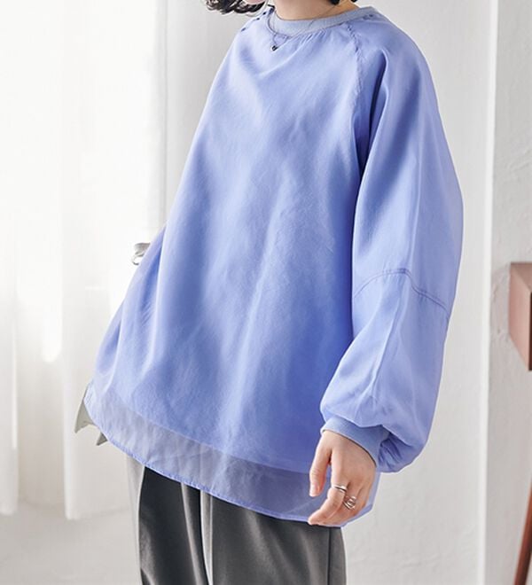 RANAN（ラナン）の「裏起毛シアー素材レイヤードスウェット（カットソー）」｜詳細画像