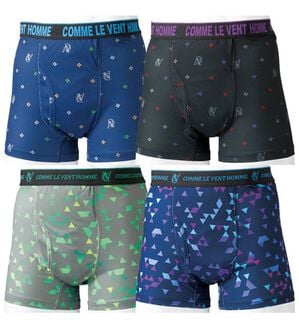 「【４枚組】ブランド！染みないエチケットボクサー（メンズ尿漏れパンツ）」｜コムルヴァン・オム4枚組