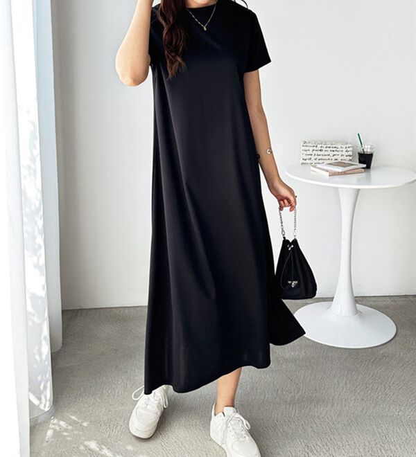 GeeRA（ジーラ）の「【接触冷感】フレアーシルエットロングワンピース（ロングワンピース）」｜詳細画像