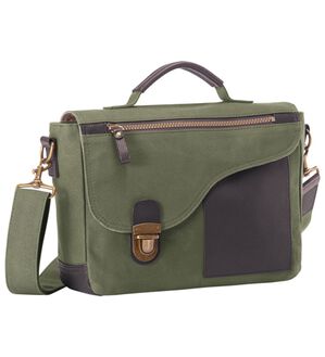 「大人に似合う国産帆布のこだわりショルダー（メンズショルダーバッグ）」｜カーキ