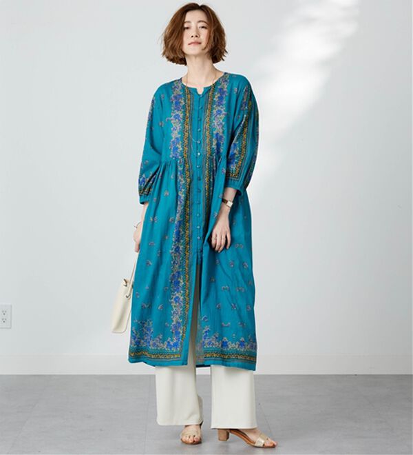 BELLUNA（ベルーナ）の「〈ＩＮＤＩＡ〉花柄プリントワンピース（その他ワンピース）」｜詳細画像