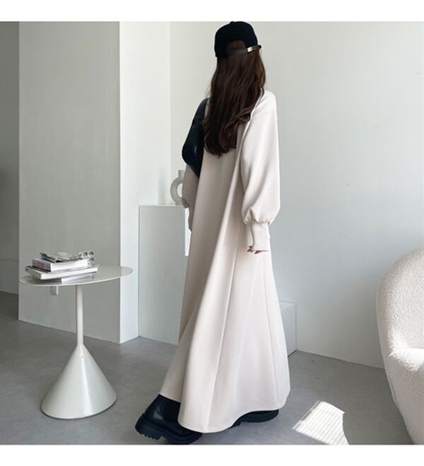 GeeRA（ジーラ）の「【再入荷】1枚で決まる！ハーフジップフレアワンピース（カットソーワンピース）」｜詳細画像