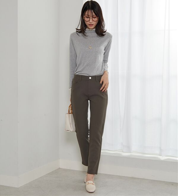 BELLUNA（ベルーナ）の「【選べる2丈】きれい見えボンディングスリムパンツ（フルレングスパンツ）」｜詳細画像