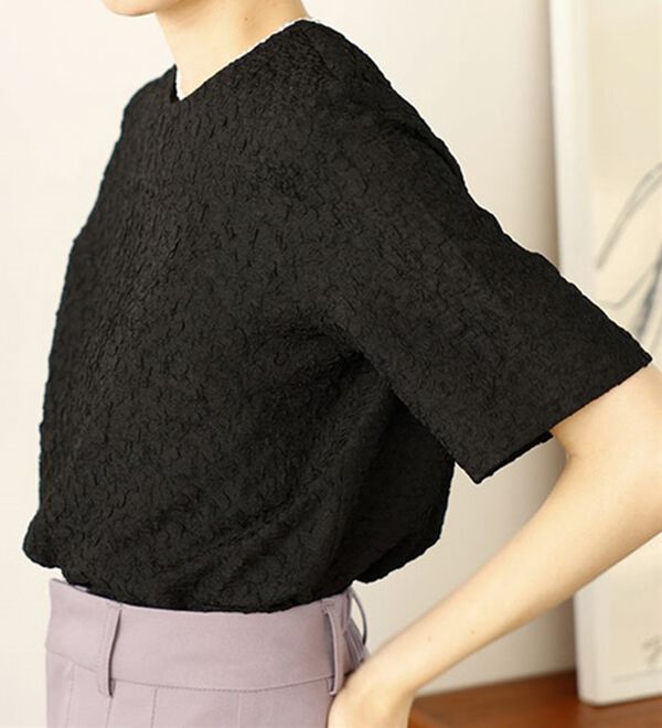 GeeRA（ジーラ）の「ふくれジャカードテクスチャーブラウス（ブラウス）」｜詳細画像