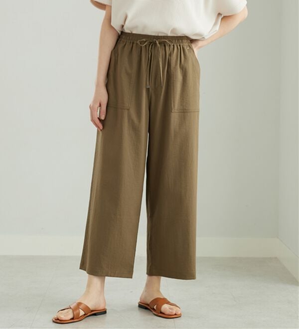 BELLUNA（ベルーナ）の「サラリ快適！ビンテージ調ベイカーワイドパンツ（ワイドパンツ・ガウチョ）」｜詳細画像