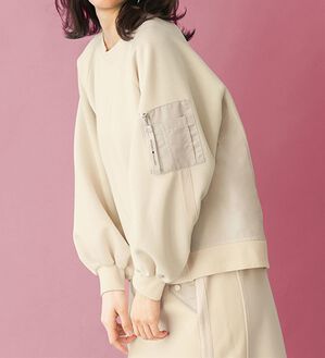 BELLUNA（ベルーナ）の「【ＳＭＡＲＴ　ＥＣＯ　ＪＥＲＳＥＹ】異素材切替プルオーバー（カットソー）」｜詳細画像
