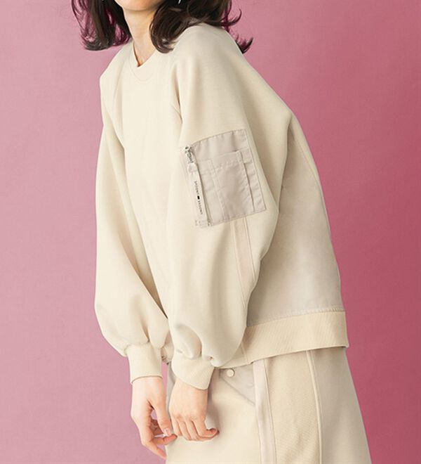 BELLUNA（ベルーナ）の「【ＳＭＡＲＴ　ＥＣＯ　ＪＥＲＳＥＹ】異素材切替プルオーバー（カットソー）」｜詳細画像