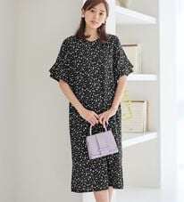 alotta（アロッタ）の「【４つの機能付】ひんやりフリル袖Ｔシャツワンピース（シャツワンピース）」