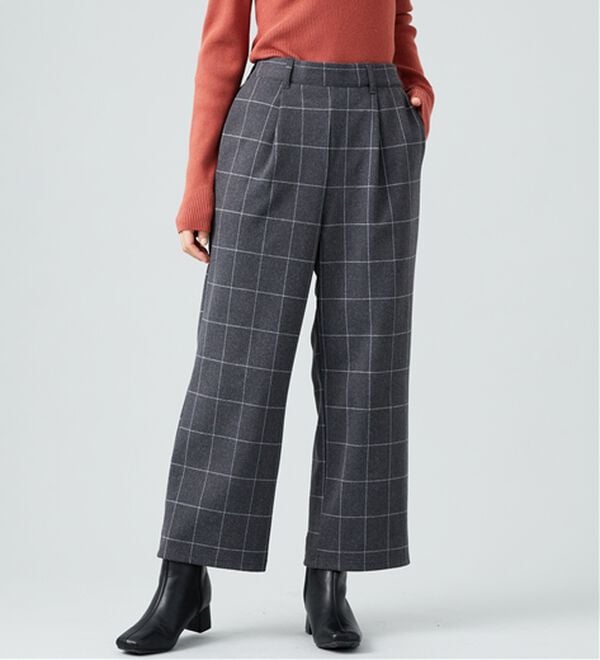 BELLUNA（ベルーナ）の「ウール調ふっくらワイドパンツ（ワイドパンツ・ガウチョ）」｜詳細画像