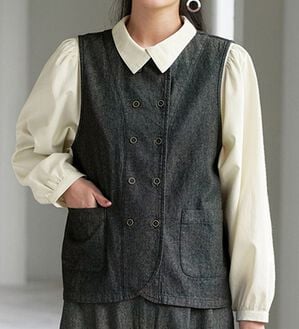 BELLUNA（ベルーナ）の「ナチュラル派さんのきちんとベスト（ベスト）」｜ブラック