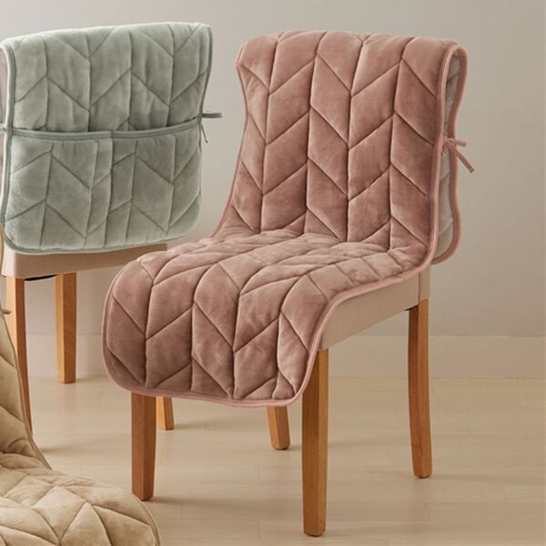 iellio（イエリオ）の「あったかフランネルチェアカバー＜座椅子カバー・こたつ椅子カバー・吸湿発熱・抗菌防臭＞（チェアカバー・チェアパッド）」｜モーヴピンク