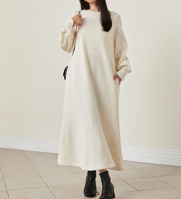 RANAN（ラナン）の「＜ＨＩＧＨ　ＳＰＥＣ＞毛玉になりにくい！ペプラムデザインワンピース（その他ワンピース）」｜詳細画像