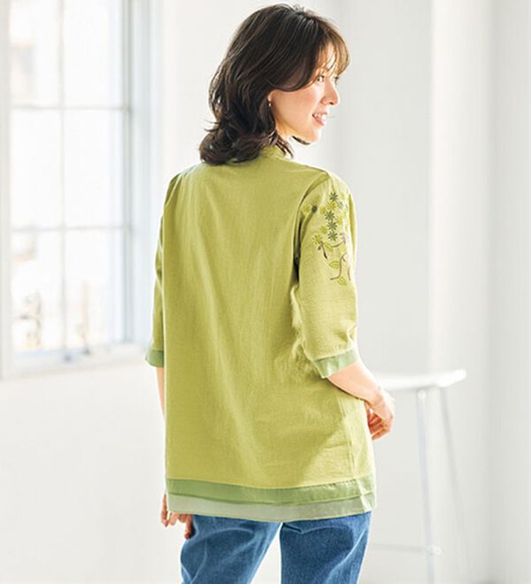 BELLUNA（ベルーナ）の「真夏に映えるシアー使い刺しゅうブラウス（ブラウス）」｜詳細画像