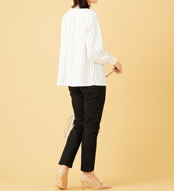 BELLUNA（ベルーナ）の「衿＆袖ニット使い美人顔ブラウス（ブラウス）」｜詳細画像