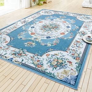 「厚みが選べる高級柄プリントはっ水カーペット（カーペット）」｜ブーケブルー