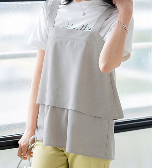 BELLUNA（ベルーナ）の「サラリ麻調素材ビスチェセットアップ（セットアップ）」｜詳細画像