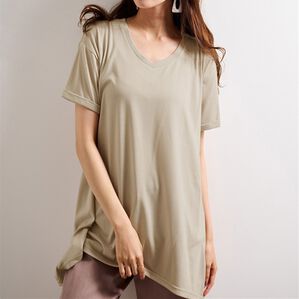 RANAN（ラナン）の「ひんやり！レディゆるシルエットＴシャツ（カットソー）」｜ベージュ