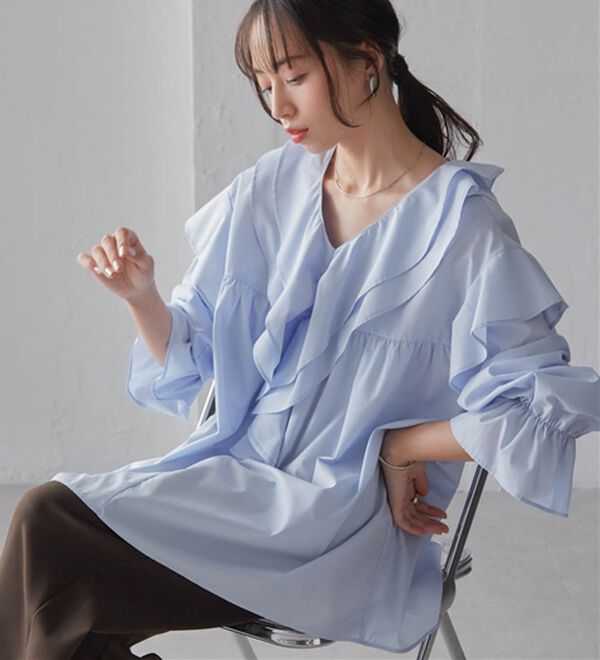 RANAN（ラナン）の「ビッグカラーフリルブラウス（ブラウス）」｜詳細画像