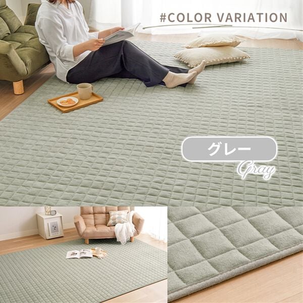 iellio（イエリオ）の「１年中快適に使える！綿１００％やわらかタオル地ラグ＜洗える・コットン・カーペット・オールシーズン・裏面滑り止め加工＞（ラグ）」｜詳細画像