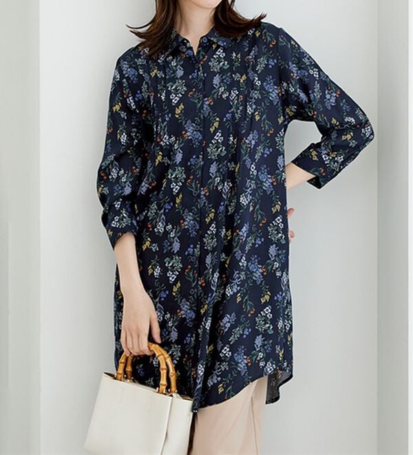 BELLUNA（ベルーナ）の「レーヨン素材ピンタック使いワンピース（その他ワンピース）」｜詳細画像