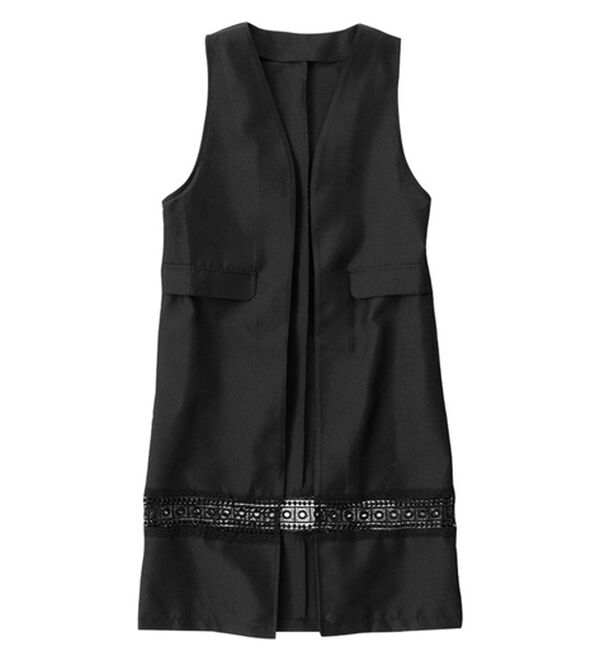 Viola e Viola（ヴィオラ エ ヴィオラ）の「レース使いロングジレ（ジレ）」｜ブラック