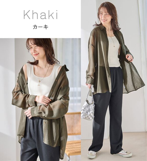 Viola e Viola（ヴィオラ エ ヴィオラ）の「シアー楊柳ゆったりシャツ（シャツ）」｜詳細画像