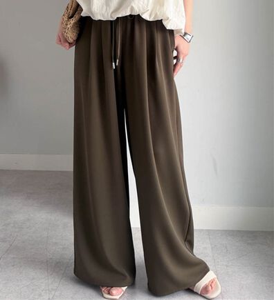 RANAN（ラナン）の「ひんやり！とろみ2タック体型カバーパンツ（フルレングスパンツ）」