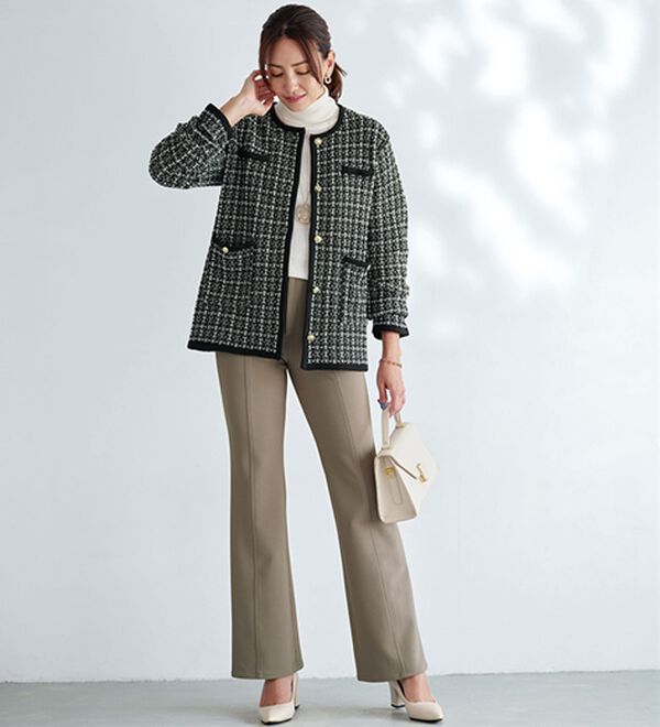 BELLUNA（ベルーナ）の「ツイード調素材ニットコート（その他ジャケット）」｜詳細画像