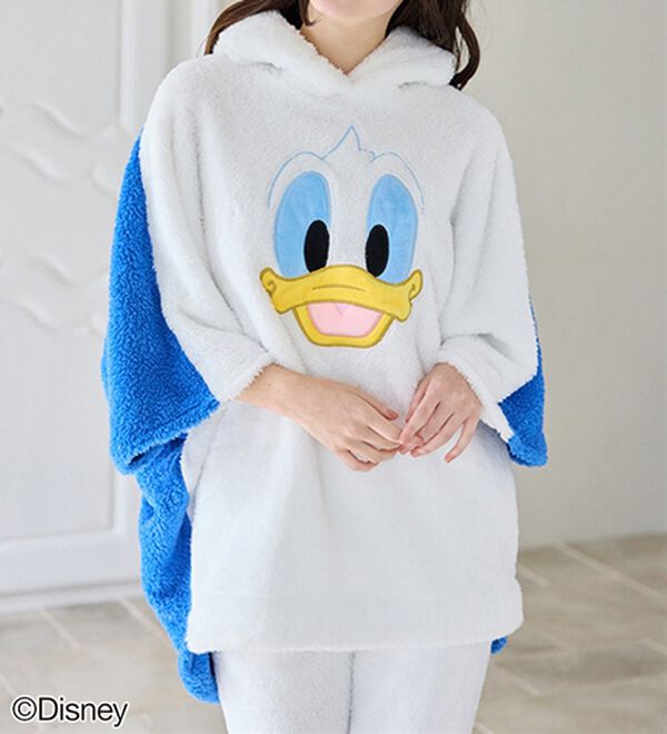 BELLUNA（ベルーナ）の「＜Ｄｉｓｎｅｙ＞【ドナルドダック】両面ボアポンチョ（パジャマ・ルームウェア）」｜詳細画像
