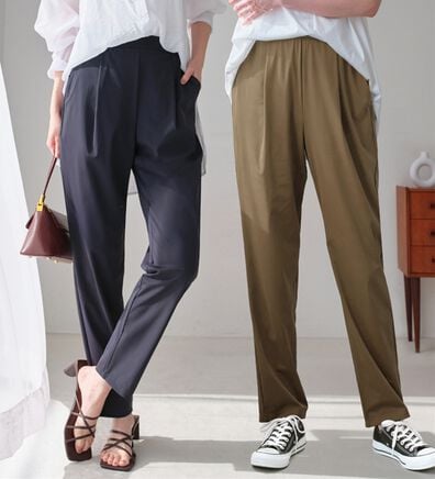 Viola e Viola（ヴィオラ エ ヴィオラ）の「さらテロ楽ちんテーパードパンツ【選べる丈】（フルレングスパンツ）」