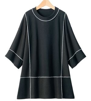 ルフラン（ルフラン）の「汗ジミ対策！ちょいかわプルオーバー（カットソー）」｜黒