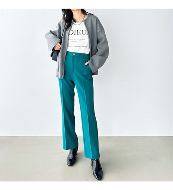 GeeRA（ジーラ）の「楽ちん＆キレイ見え美脚フレアーパンツ（フルレングスパンツ）」｜詳細画像