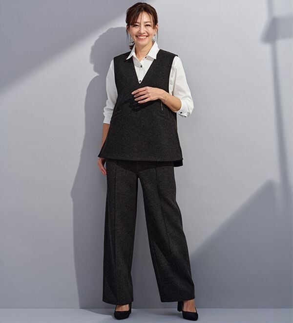 BELLUNA（ベルーナ）の「【セットアップ対応】ウールライク素材Ｖネックべスト（ベスト）」｜詳細画像