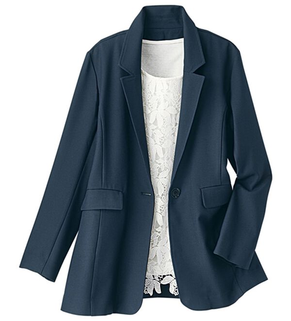 BELLUNA（ベルーナ）の「＜楽スタフィット＞テーラードジャケット（テーラードジャケット）」｜ネイビー