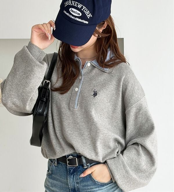 GeeRA（ジーラ）の「【U.S. POLO ASSN.】バイカラーポロ衿ニット（ニット・セーター）」｜詳細画像