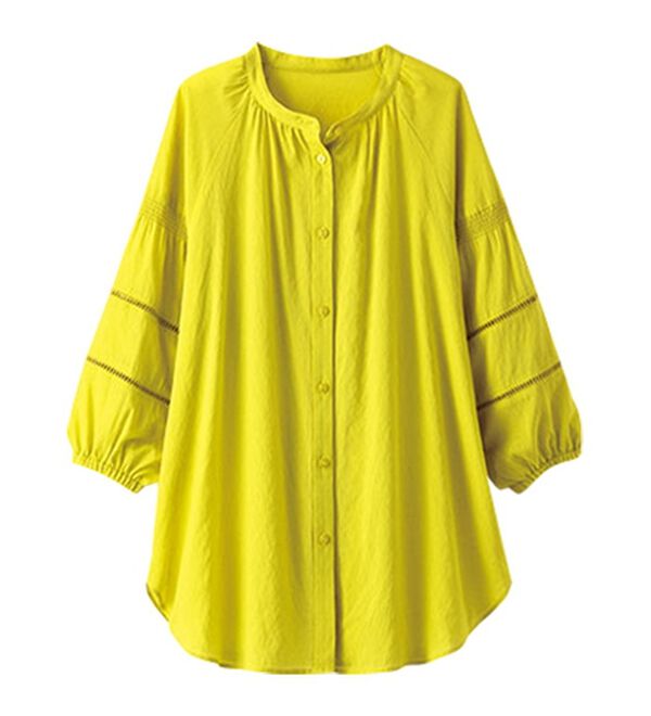 BELLUNA（ベルーナ）の「レーヨン混ビンテージ素材シャツチュニック（チュニック）」｜詳細画像